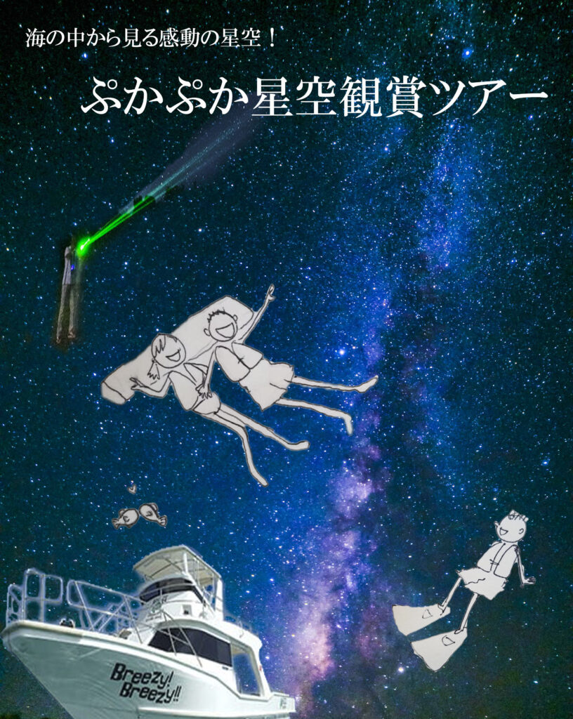 海の中でプカプカ星空観賞ツアー