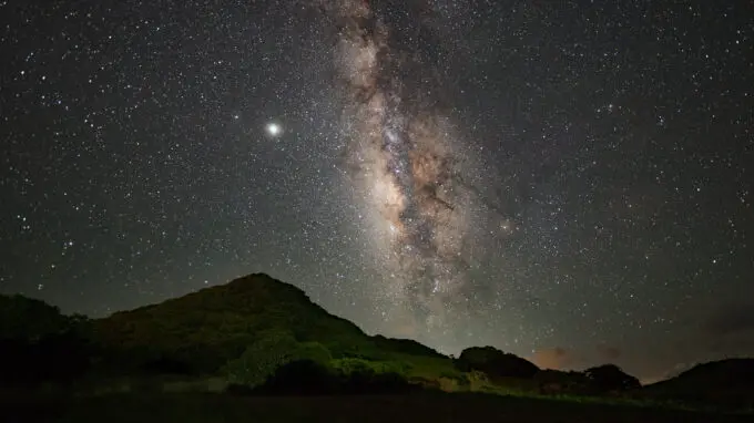 Stargazing tour group at Nagareboshi no Oka, Ishigaki Island