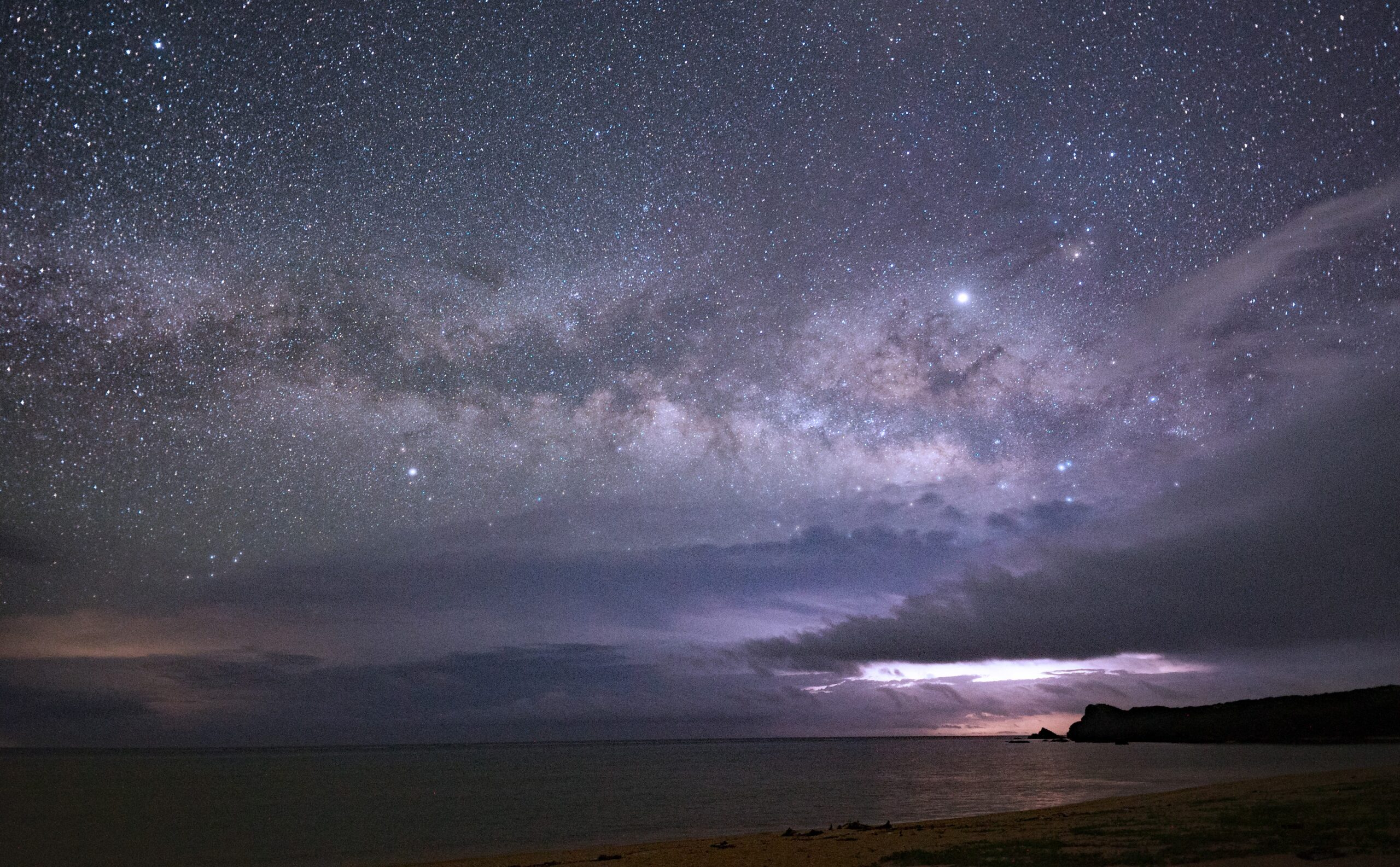 June Milky Way panorama over the coastline at Ishigaki Island, near Nagareboshi no Oka